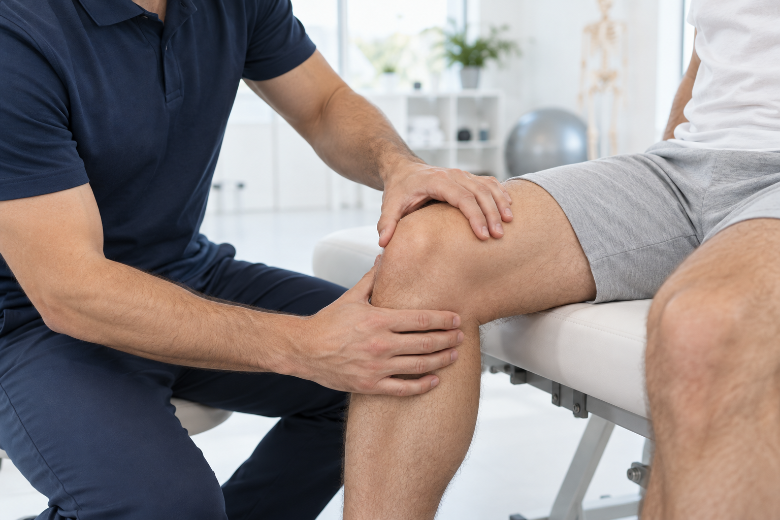Sesión de kinesiología guiada por un profesional